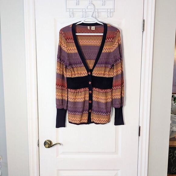 Anthropologie Moth Fiamma Chevron Knit Cardigan Small @L1 - Picture 2 of 8